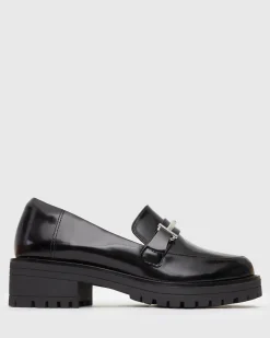 AGATHA Leather Heeled Loafers