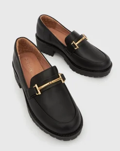 AGATHA Leather Heeled Loafers