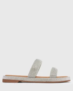 AMBER Diamante Embellished Flat Sandals