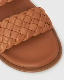 ATHENA Woven Leather Footbed Slides