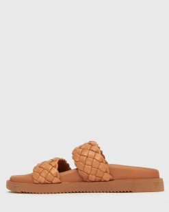 ATHENA Woven Leather Footbed Slides