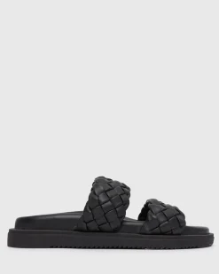 ATHENA Woven Leather Footbed Slides