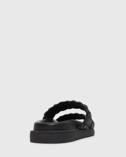 ATHENA Woven Leather Footbed Slides
