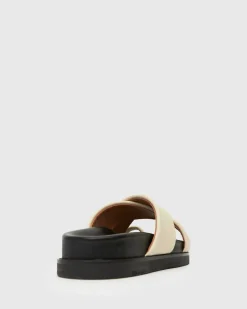 BERMUDA Leather Crossover Slide Sandals
