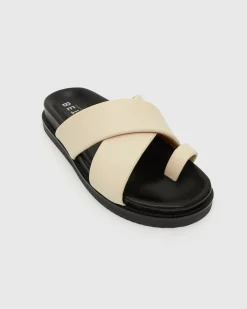 BERMUDA Leather Crossover Slide Sandals