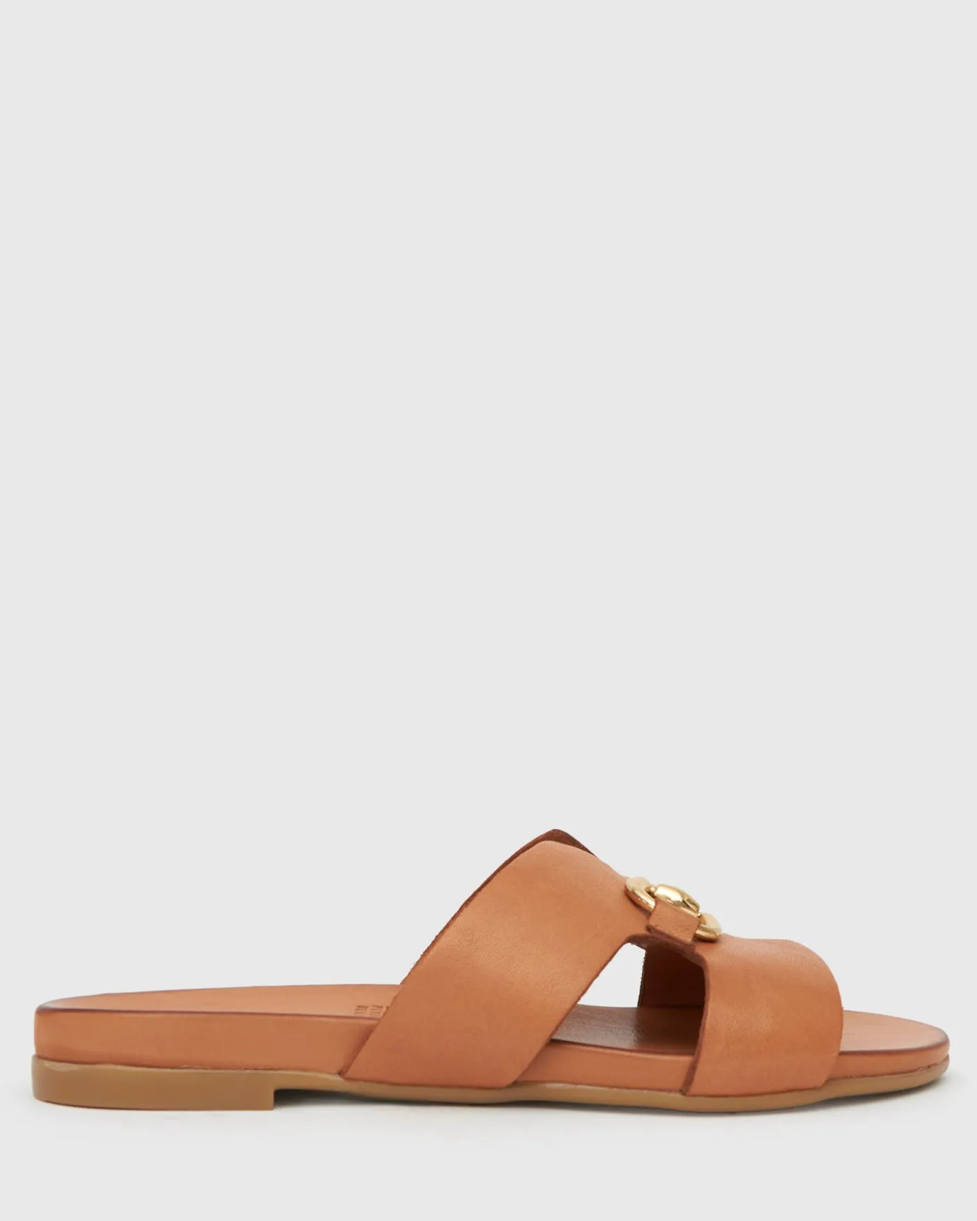 FOXY Buckle Leather Slide Sandals