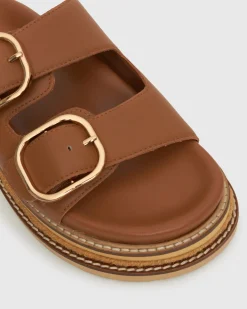HARLAND Leather Flatform Slides