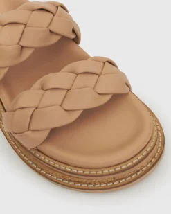 HEIDI Braided Leather Flatform Slides
