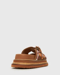 HONOLULU Leather Multi Beaded Slides