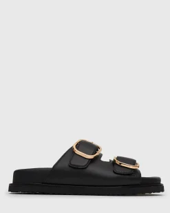 HUSH Leather Buckle Slides