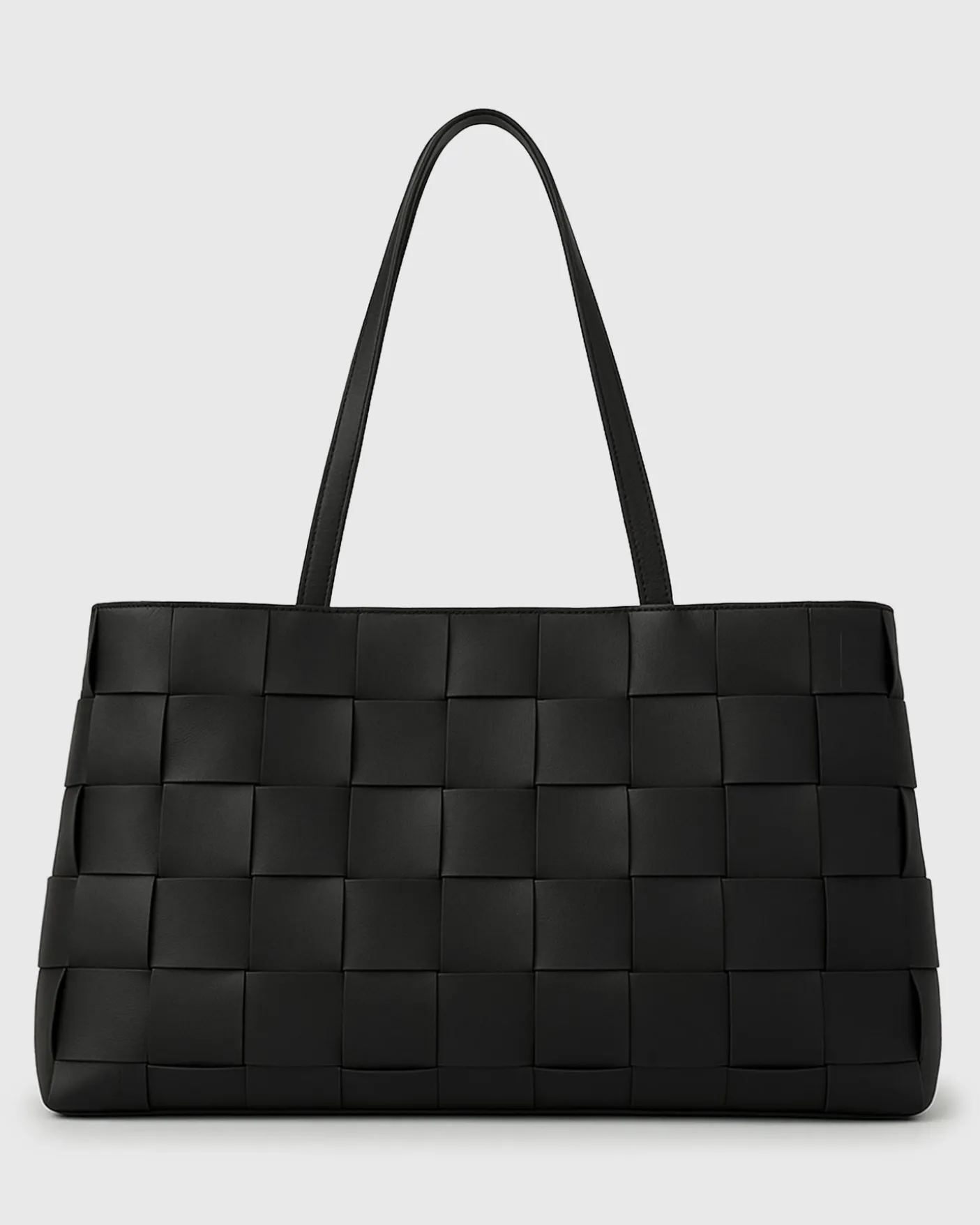 KENNIE Leather Woven Tote Handbag
