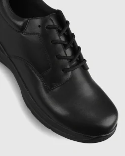 LEAGUE E/F Senior Leather School Shoes