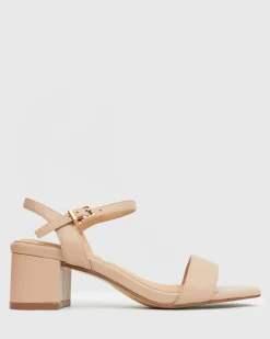 LIV Block Heel Leather Sandals