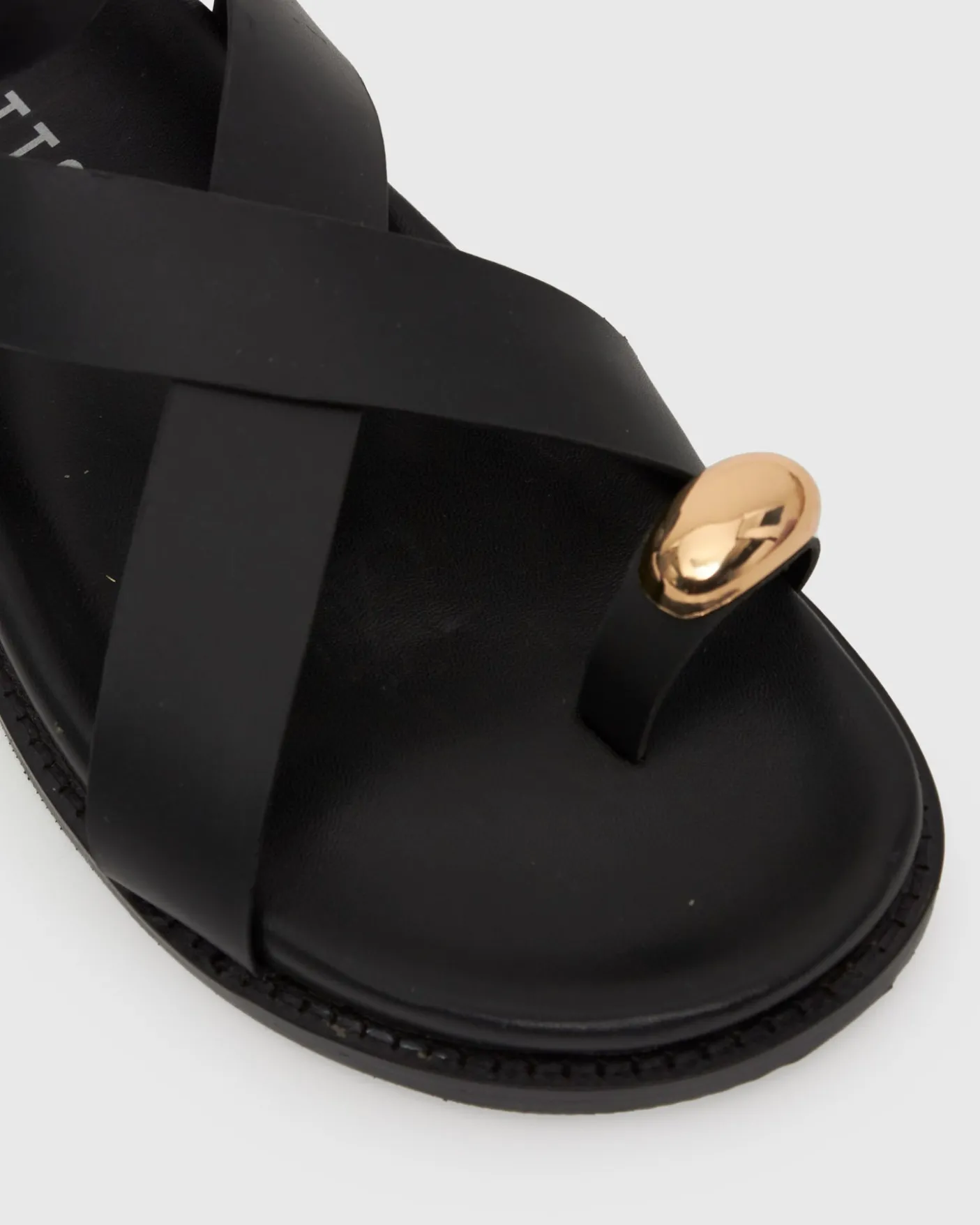 MALIBU Leather Crossover Ankle-Strap Sandals