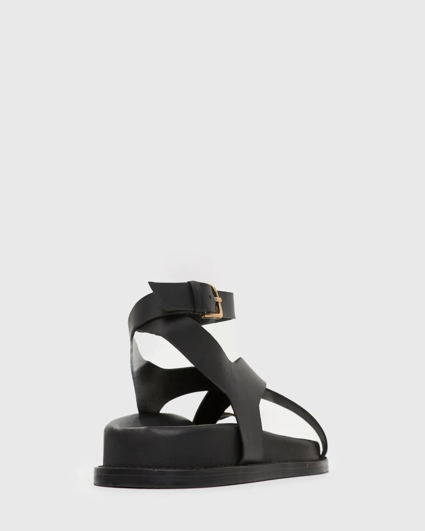 MALIBU Leather Crossover Ankle-Strap Sandals