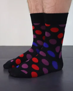 MENS BLACK MULTI BAMBOO SOCKS S/M