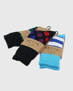 MENS BLACK MULTI BAMBOO SOCKS S/M
