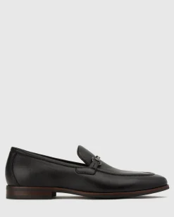NATE Leather Buckle Trim Loafers