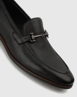 NATE Leather Buckle Trim Loafers
