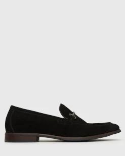 NATE Leather Buckle Trim Loafers