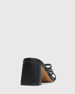 PRAISE Strappy Block Heel Mules