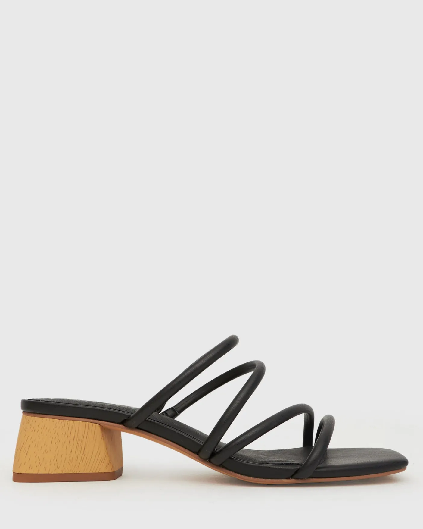 PRE-ORDER HALLIE Low Wooden Block Heel Mules