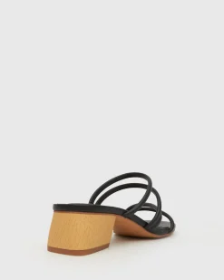 PRE-ORDER HALLIE Low Wooden Block Heel Mules