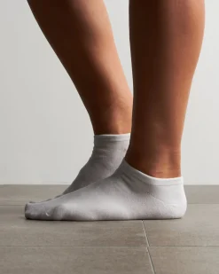 UNISEX WHITE BAMBOO ANKLE SOCKS M/L