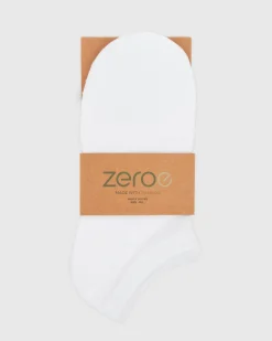 UNISEX WHITE BAMBOO ANKLE SOCKS M/L