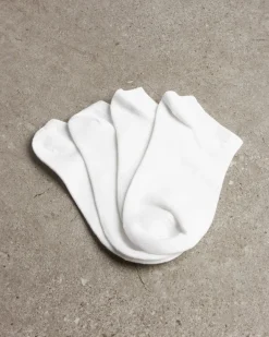 UNISEX WHITE BAMBOO ANKLE SOCKS M/L