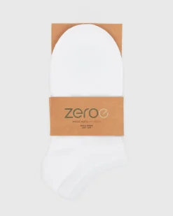 UNISEX WHITE BAMBOO ANKLE SOCKS S/M