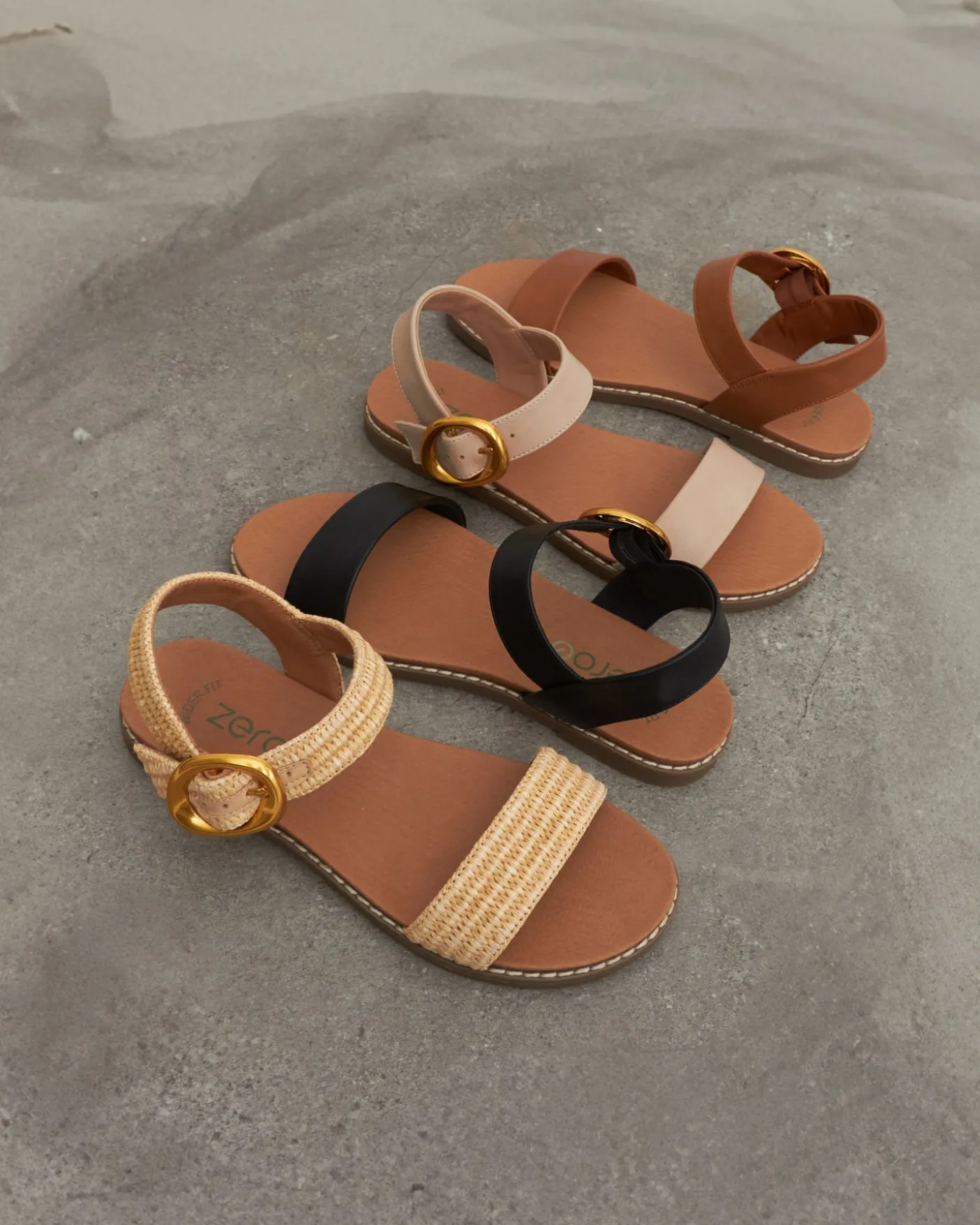 Wider Fit ATLANTA Vegan Flat Sandals