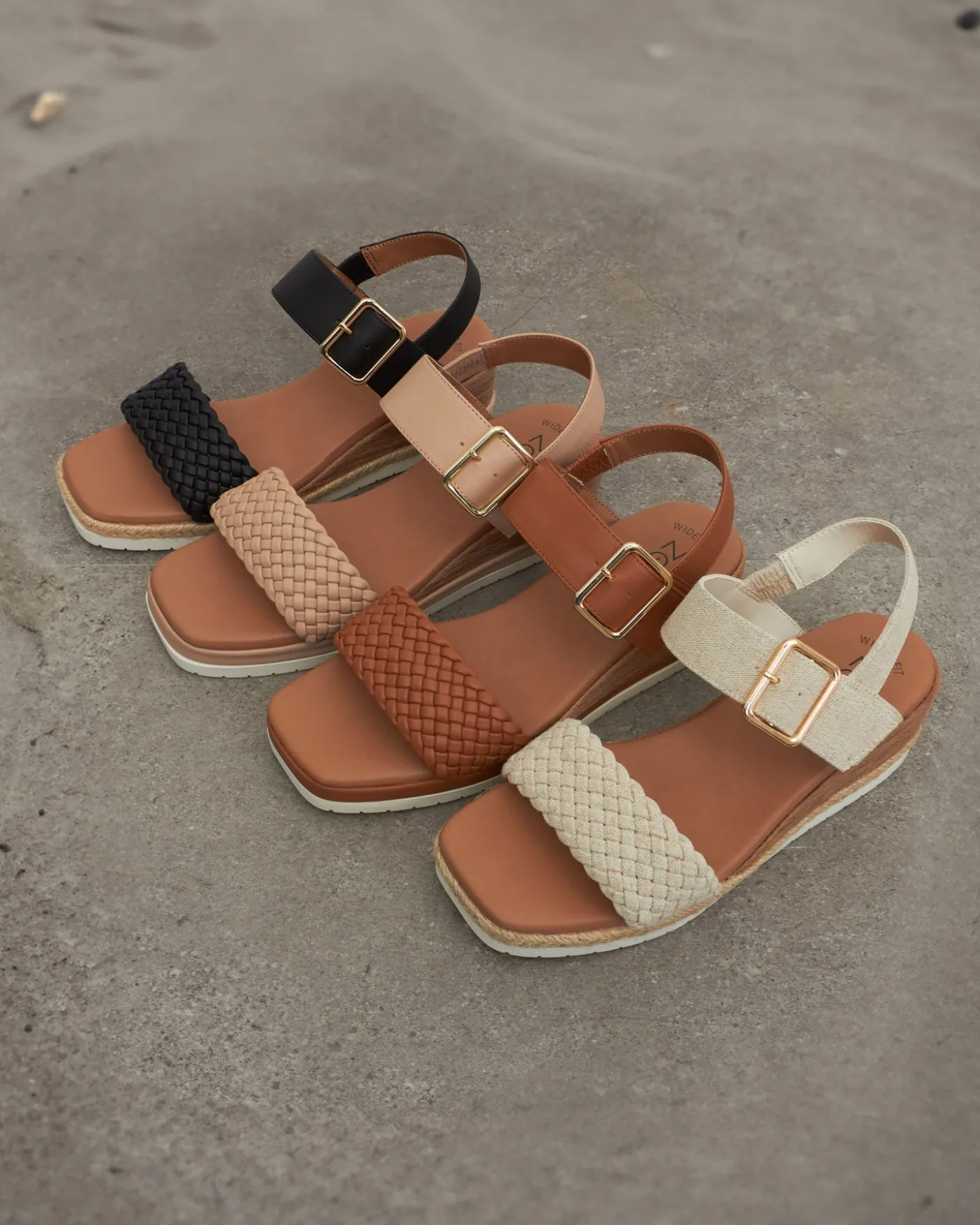 Wider Fit KENZIE Vegan Low Wedge Sandals